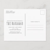 Bahamas Destination Beach Wedding Save the Date Aankondigingskaart (Achterkant)