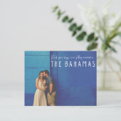 Bahamas Destination Wedding Photo Save the Date Aankondigingskaart (Staand voorkant)