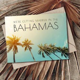 Bahamas Destination Wedding Tropical Save the Date Aankondigingskaart
