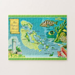 Bahamas-eilanden kaart Legpuzzel