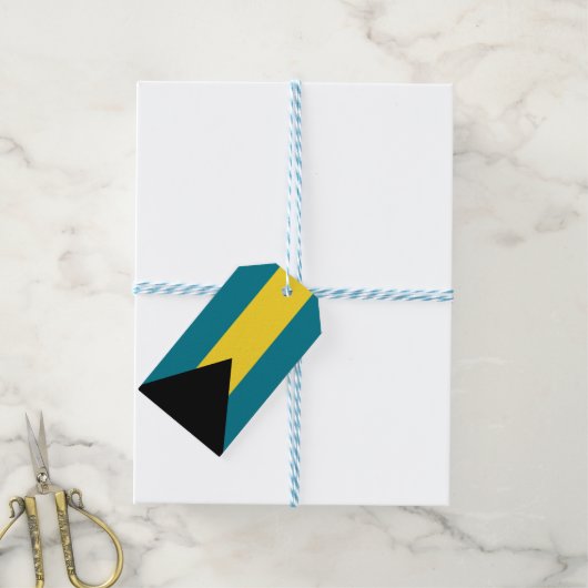 Bahamas Eilanden Vlag Verjaardag Cadeaulabel (Met Touw)