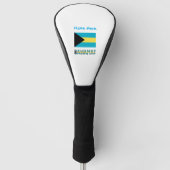 Bahama's en Bahamaanse vlag Blauwe Personalisatie Golfheadcover (Voorkant)