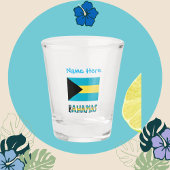 Bahama's en Bahamaanse vlag Blauwe Personalisatie Shot Glas