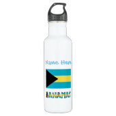 Bahama's en Bahamaanse vlag Blauwe Personalisatie Waterfles (Voorkant)
