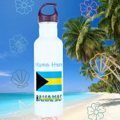 Bahama's en Bahamaanse vlag Blauwe Personalisatie Waterfles