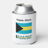 Bahama's en Bahamaanse vlag met Jouw naam Blikjeskoeler (Blikje Voorkant)