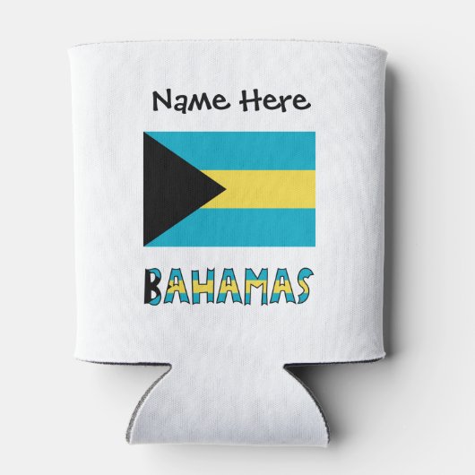 Bahama's en Bahamaanse vlag met Jouw naam Blikjeskoeler (Achterkant)