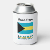 Bahama's en Bahamaanse vlag met Jouw naam Blikjeskoeler (Blikje Achterkant)