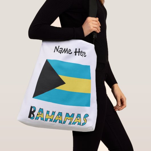 Bahama's en Bahamaanse vlag met Jouw naam Crossbody Tas (Dichtbij)