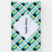 Bahama's en Bahamaanse vlag met Jouw naam Spandoek (Verticaal)