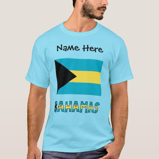 Bahama's en Bahamaanse vlag Op maat gesneden Manne T-shirt (Voorkant)