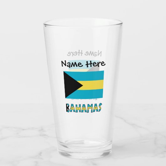 Bahama's en Bahamaanse vlag - Speciaal Glas (Achterkant)