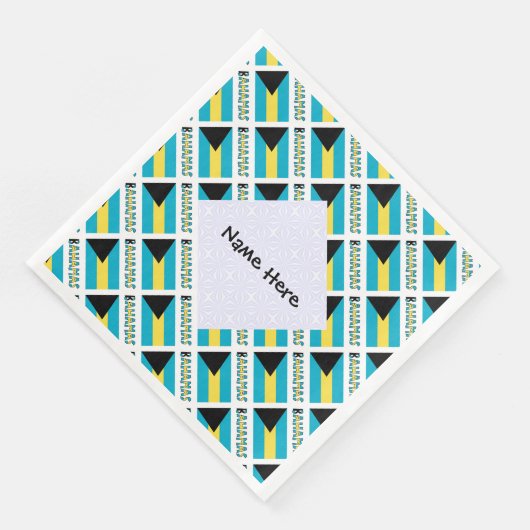Bahama's en Bahaman Flag Tiled Personalized Servet (Hoek)