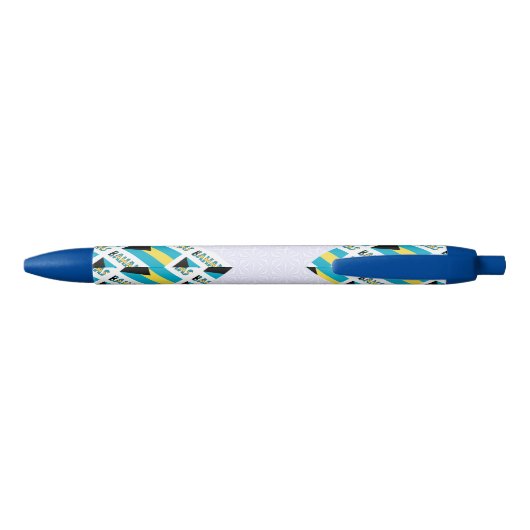 Bahama's en Bahaman Flag Tiled Personalized Zwarte Inkt Pen (Achterkant)