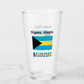 Bahamas en Bahamiaanse vlag gepersonaliseerd Glas (Voorkant)