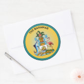 Bahama's Erfgoed Embleem Ronde Sticker (Envelop)