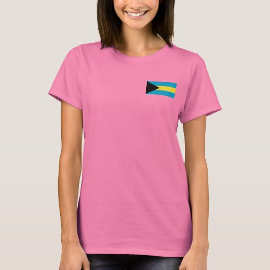 Bahamas Flag and Map Dk T-Shirt (Voorkant)