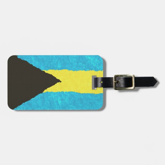 BAHAMAS FLAG BAGAGELABEL (Voorkant horizontaal)