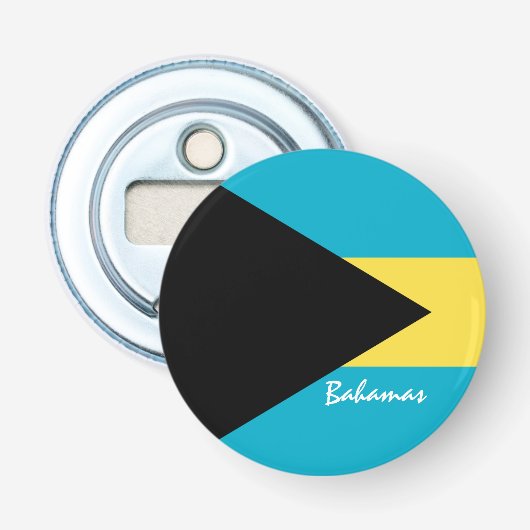 Bahamas Flag & Bahamas party/sport drink Button Flesopener (Voorkant)