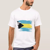 Bahamas Flag Brush Art T-shirt (Voorkant)