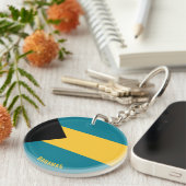 Bahamas Flag Charming Patriotic Sleutelhanger (Voorkant Rechts)