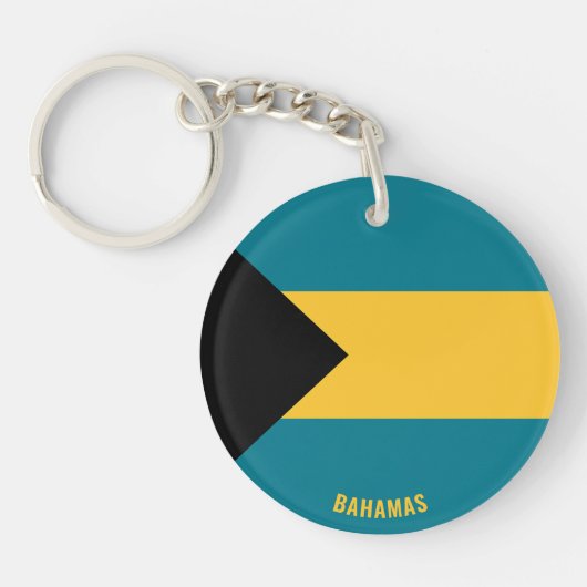 Bahamas Flag Charming Patriotic Sleutelhanger (Voorkant)