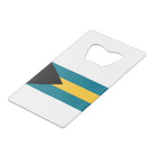 Bahamas Flag Creditkaart Flessenopener (Voorkant Gekanteld)