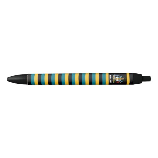 Bahamas Flag Cute Patriotic Zwarte Inkt Pen (Voorkant)