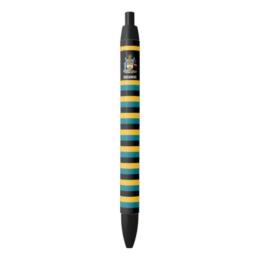 Bahamas Flag Cute Patriotic Zwarte Inkt Pen (Voorkant Verticaal)