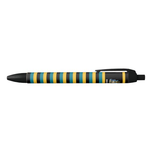 Bahamas Flag Cute Patriotic Zwarte Inkt Pen (Bovenkant)