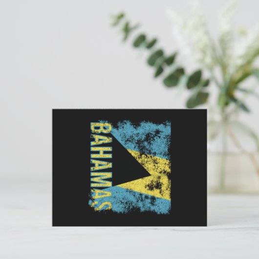 Bahamas Flag Distressed Briefkaart (Staand voorkant)