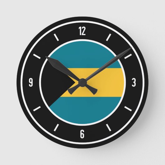 Bahamas Flag Elegant Ronde Klok (Voorkant)
