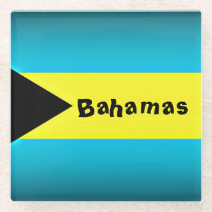 Bahamas Flag Glazen Onderzetter