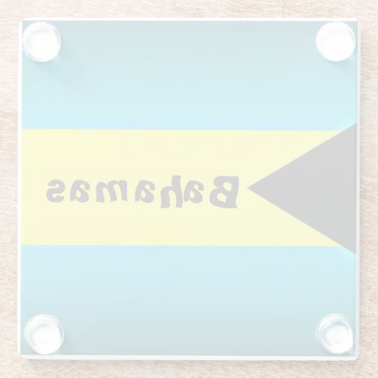 Bahamas Flag Glazen Onderzetter (Achterkant)