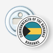Bahamas Flag: groots patriottische bottenopener Button Flesopener (Voorkant)