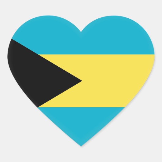 Bahamas Flag Hart Sticker (Voorkant)
