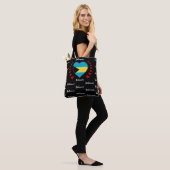 Bahamas Flag & Heart, Bahamas mode/sport Tote Bag (Op model)