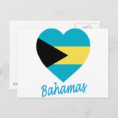 Bahamas Flag Heart Briefkaart (Voorkant / Achterkant)
