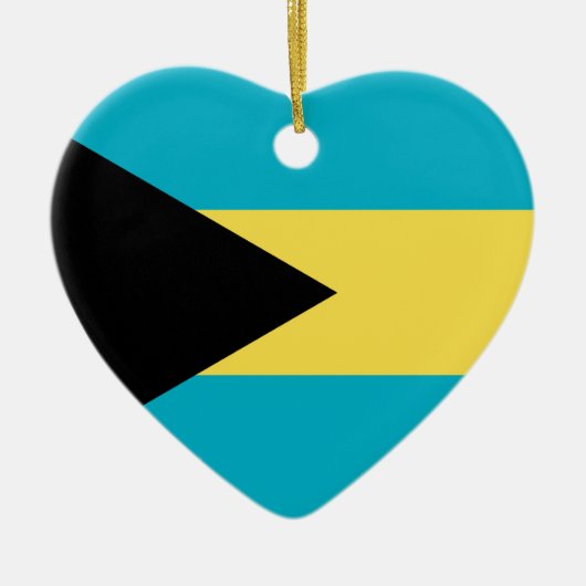 Bahamas Flag Heart Keramisch Ornament (Voorkant)