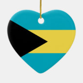 Bahamas Flag Heart Keramisch Ornament (Achterkant)