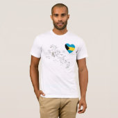 Bahamas Flag Heart + Map T-Shirt (Voorkant volledig)