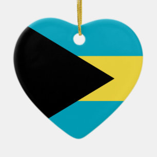 Bahamas Flag Heart Ornament