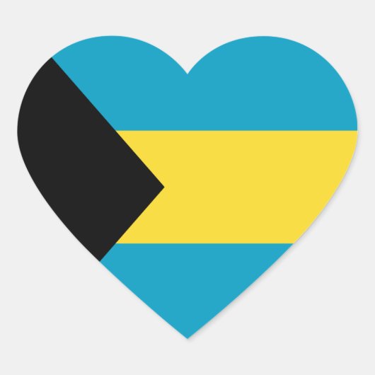 Bahamas Flag Heart Sticker (Voorkant)