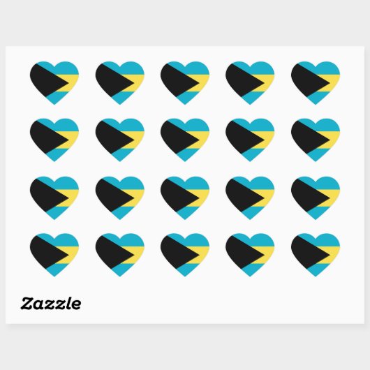 Bahamas Flag Heart Sticker (Vel)