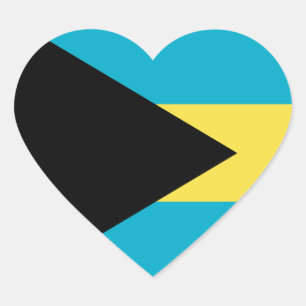 Bahamas Flag Heart Sticker