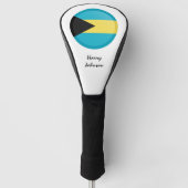 Bahamas Flag & Monogrammed Golf Clubs Hoesjes Golfheadcover (Voorkant)