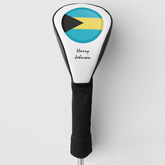 Bahamas Flag & Monogrammed Golf Clubs Hoesjes Golfheadcover (Voorkant)