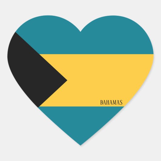 Bahamas Flag Patriotic Hart Sticker (Voorkant)