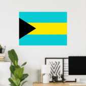 Bahamas Flag Poster (Thuiskantoor)