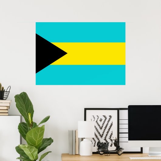 Bahamas Flag Poster (Thuiskantoor)